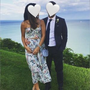 Zimmerman Jasper Tie Dress Floral Cut Out Midi Dress